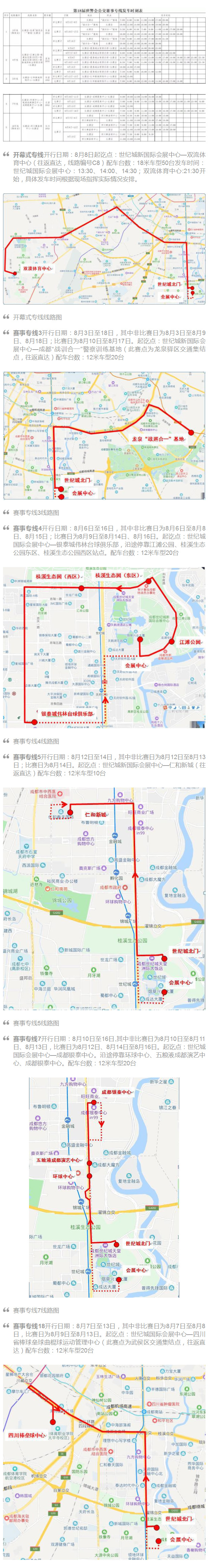 世警會今日在成都開幕！快收好這份公交賽事專線發(fā)車時刻表