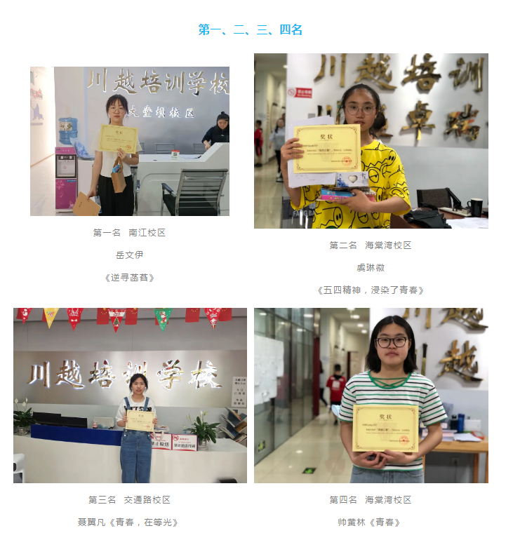 “我的青春我做主” | 五四征文比賽結(jié)果出爐啦！